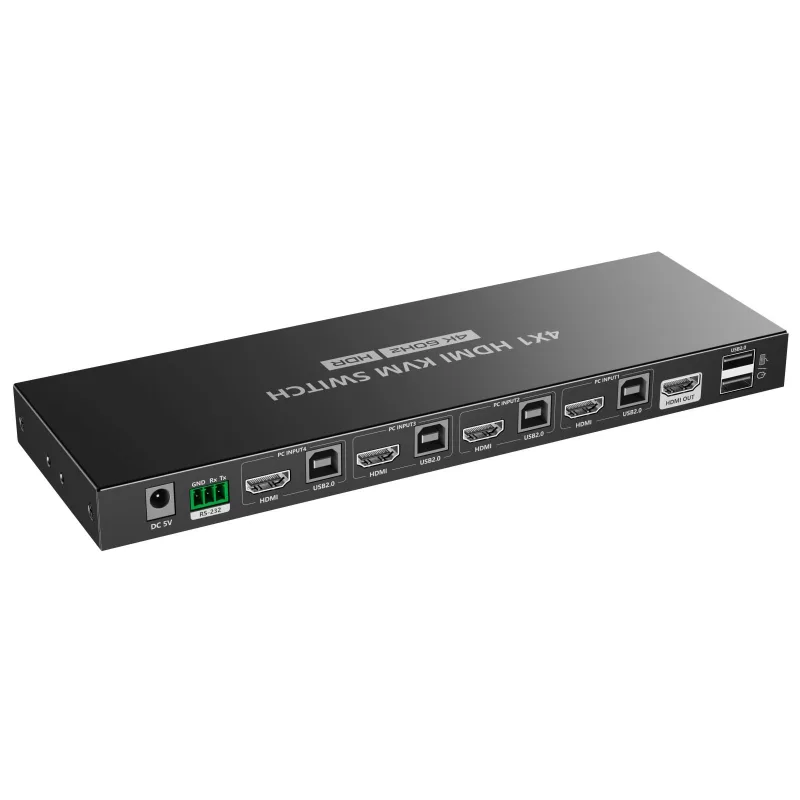 PREMIUMCORD HDMI switch, 4K@60Hz HDMI2.0 KVM 4:1, s dálkovým ovladačem…