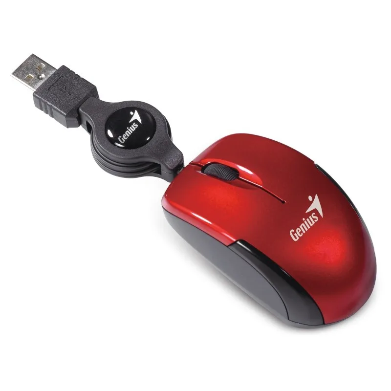 Myš GENIUS MicroTraveler V2/ drôtová/ 1200 dpi/ USB/ červená…