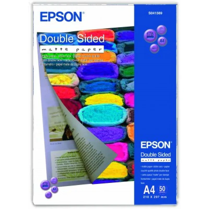 Obojstranný matný papier EPSON A4 - 50 listov, 178 g/ m2 C13S041569