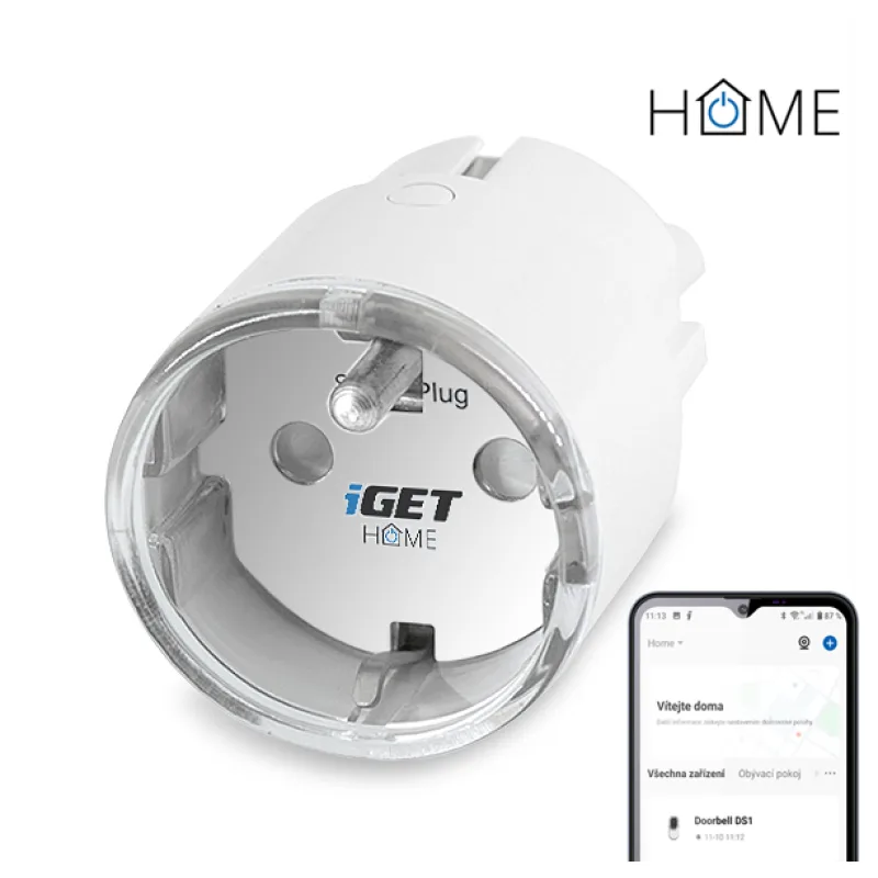 iGET HOME Power 1 - WiFi múdra zásuvka 230V, samostatná, meranie spotreby…