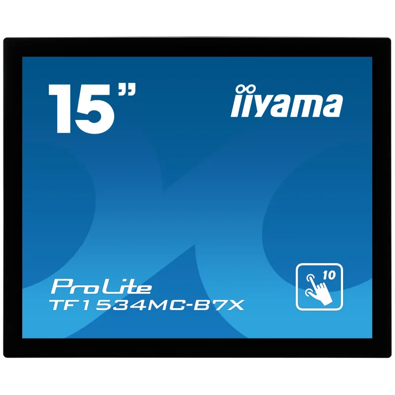 15" iiyama TF1534MC-B7X: TN, XGA, capacitive, 10P, 370cd/ m2, VGA, DP,…