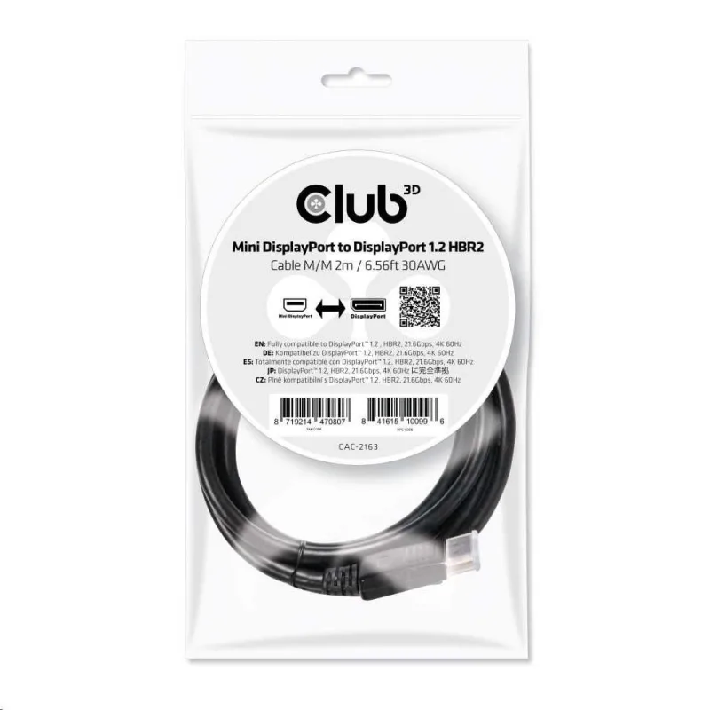 Kábel Club3D Mini DisplayPort na DisplayPort 1.2 4K60Hz UHD obojsmerný, …