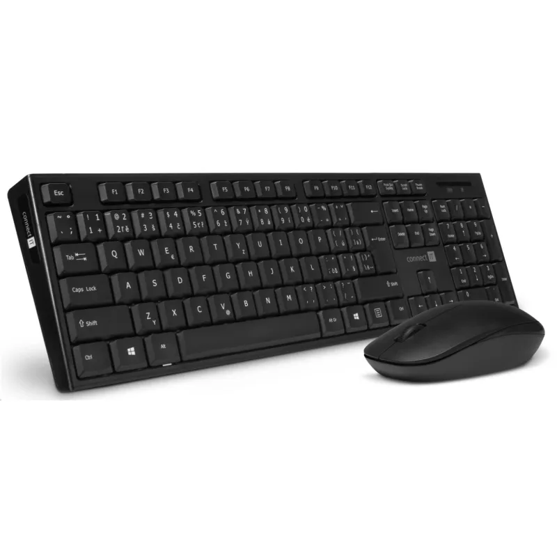 CONNECT IT Combo bezdrôtová čierna klávesnica + myš, CZ + SK rozloženie…