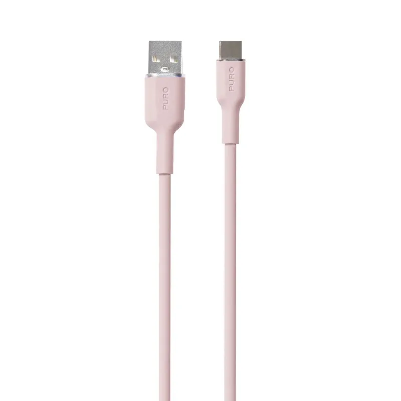 Puro kábel Soft Silicone Cable USB-A to USB-C 1.5m - Rose PUUSBCICONROSE