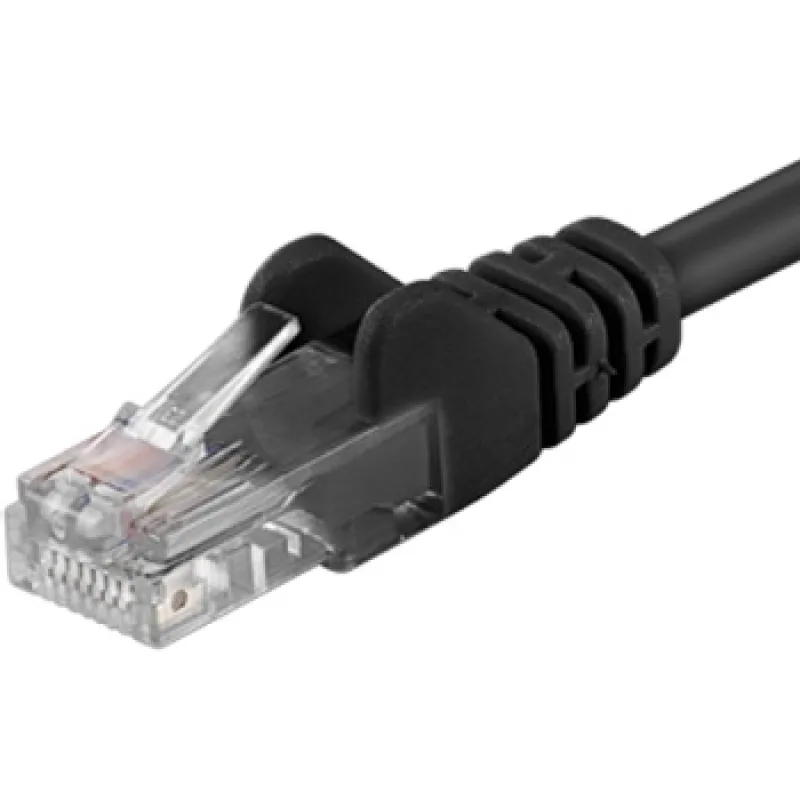 PremiumCord Patch kábel UTP RJ45-RJ45 level 5e 10m čierna sputp100C