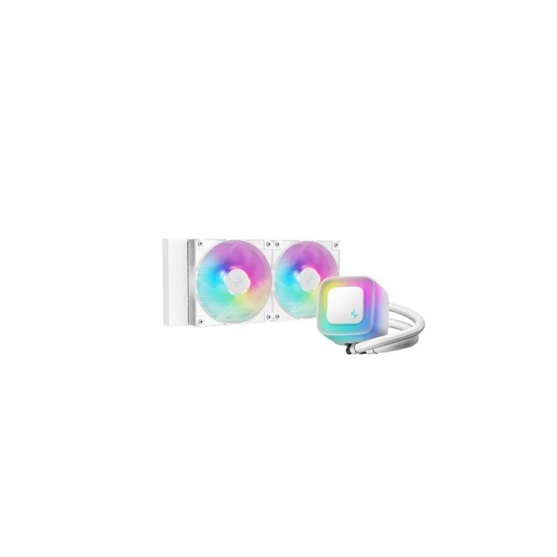 DEEPCOOL Vodní chladič LE240 WH V2, ARGB, 2x120mm, AM5, LGA1851, …