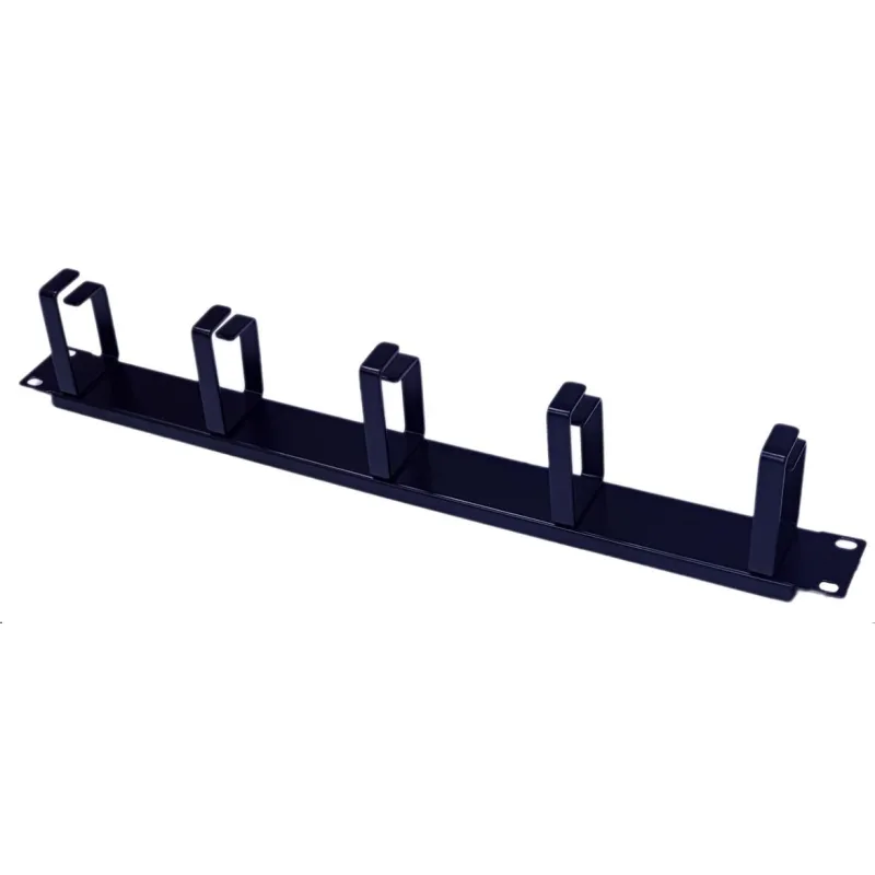 19" vyvazovací panel 1U, 5x kovový úchyt, 40x70mm, černý CMP1USTEEL-570