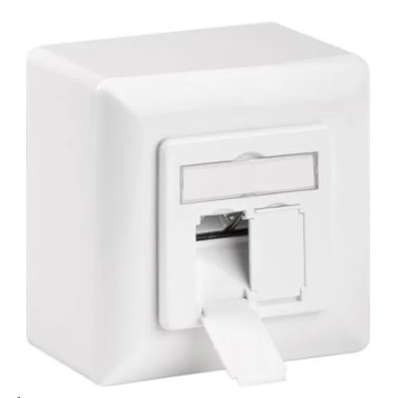 Sieťová zásuvka CAT 6a triedy EA na/ pod omietkou 2x RJ45 DN-9007-S-1