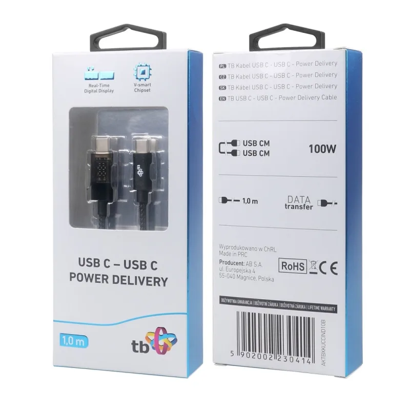 TB Touch USB C kábel s indikátorom nabíjania 100W AKTBXKUCCIND10B