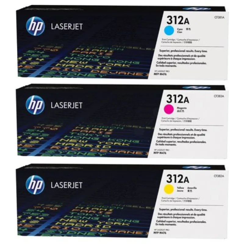 HP 312A trojbalenie - azúrová, purpurová, žltá CF440AM