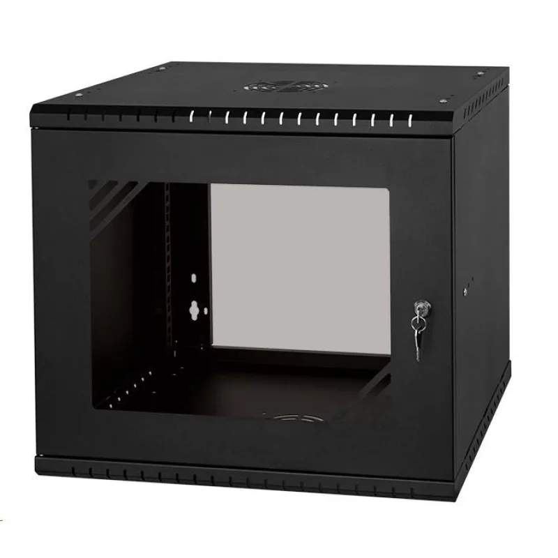 LEXI-Net 19" nástěnný rozvaděč Basic 9U 525x450, skleněné dveře, bez…