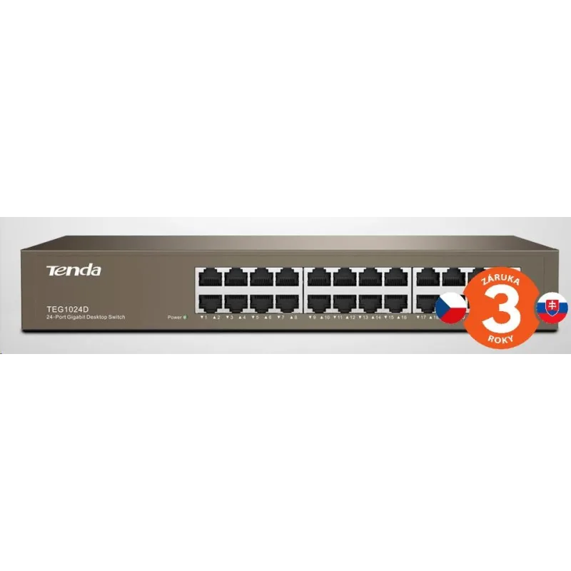 Tenda TEG1024D 24-portový gigabitový ethernetový prepínač, 10/100/1000 Mb…