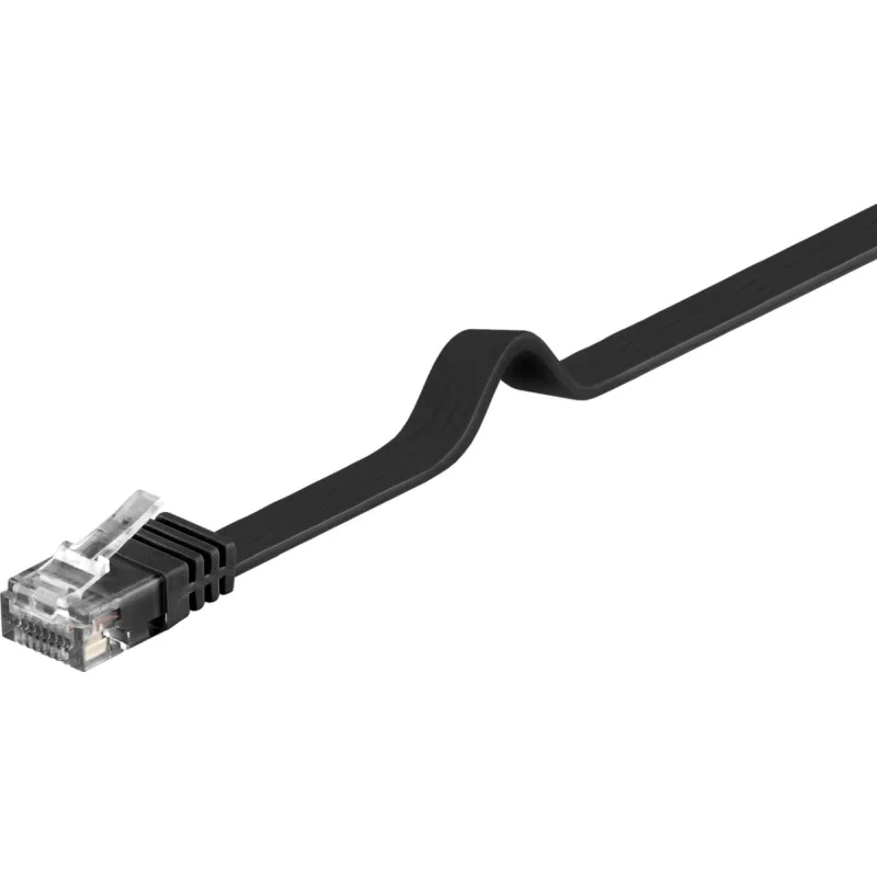PremiumCord Plochý patch kábel UTP RJ45-RJ45 CAT6 0.5m čierna sp6uflat005C