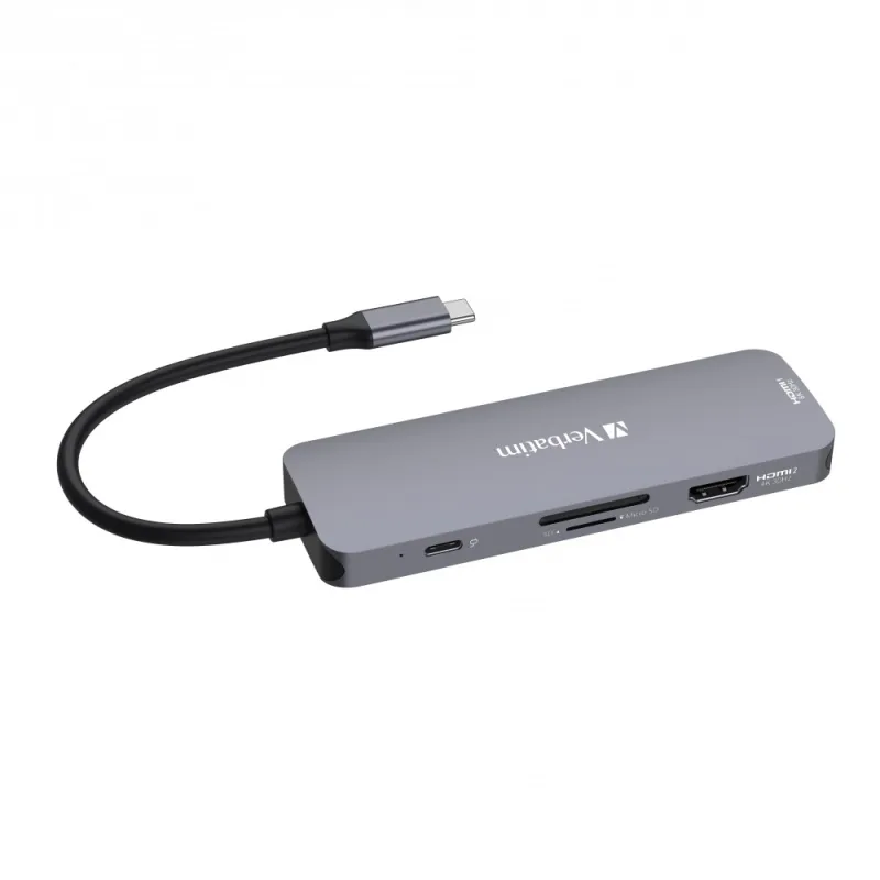 VERBATIM Hub USB-C Pro Multiport 8 Port, 3x USB 3.2, 1x USB-C, 2xHDMI,…