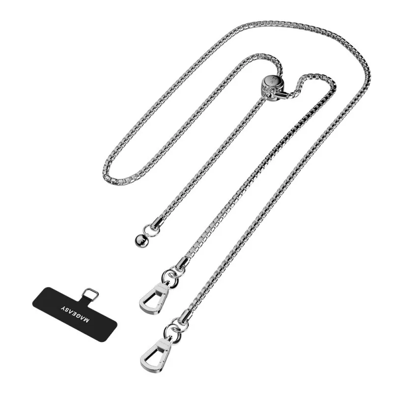 SwitchEasy šnúrka Metal Chain Strap + Strap Card, Phone Lanyard - Silver …