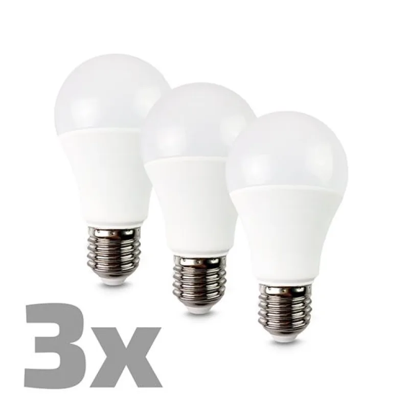 Solight LED žiarovka 3-pack, klasický tvar, 10W, E27, 3000K, 270°, 900lm,…