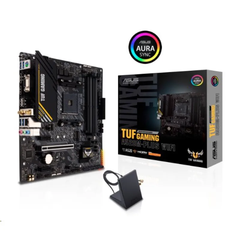 ASUS TUF GAMING A520M-PLUS WIFI soc.AM4 A520 DDR4 mATX M.2 D-Sub HDMI DP…