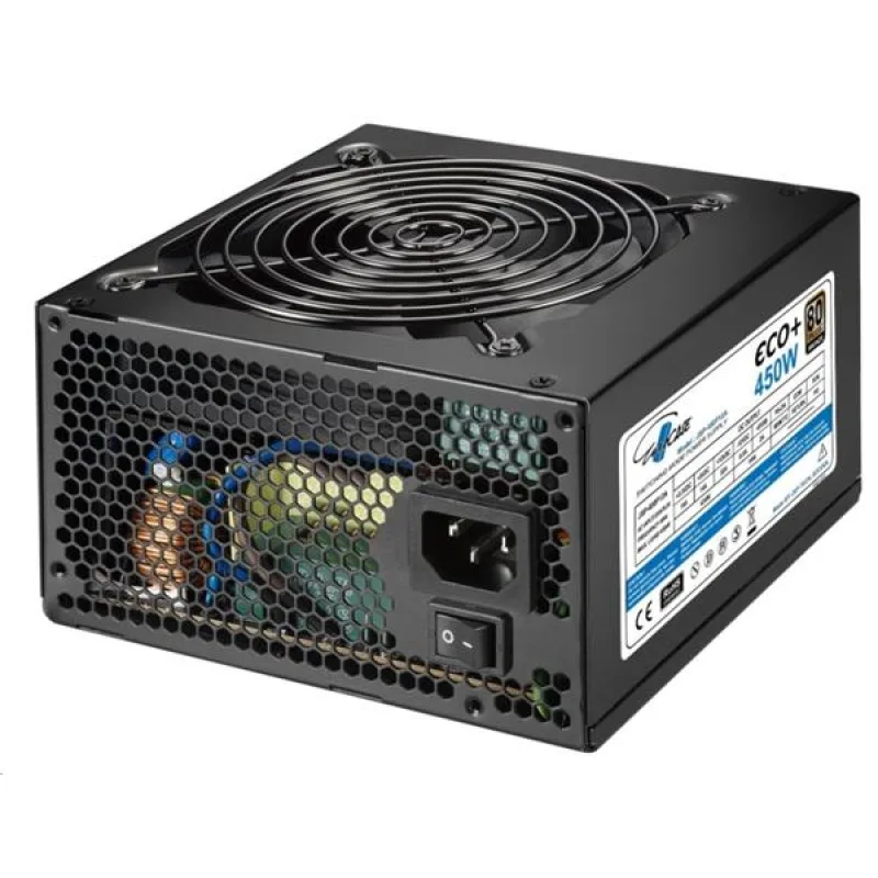 Zdroj Eurocase Eco+ 450W, 80PLUS BRONZE, 12cm ventilátor, bulk ECO450