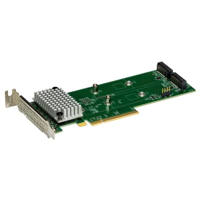 Supermicro Hybrid M.2 NVMe/SATA SSD RAID 0,1 Card x8 PCIe Gen4 Host…