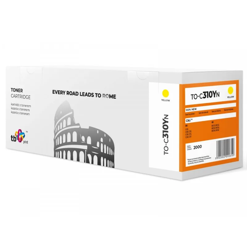 Toner TB kompat. s OKI C310 Yellow, new TO-C310YN