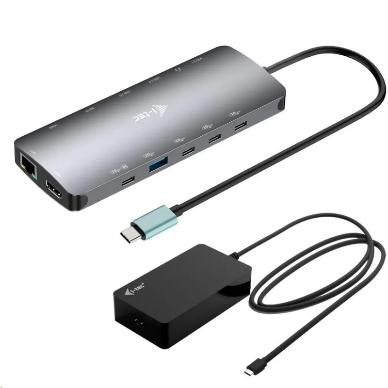 i-tec USB-C Metal Nano 3x Display Dock, 2x HDMI 1x USB-C video, PD 140W +…