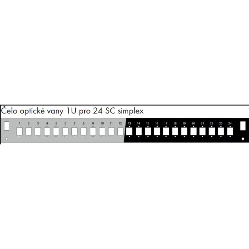 Čelo optickej vane 1U pre 24 SC simplex BK 80190260