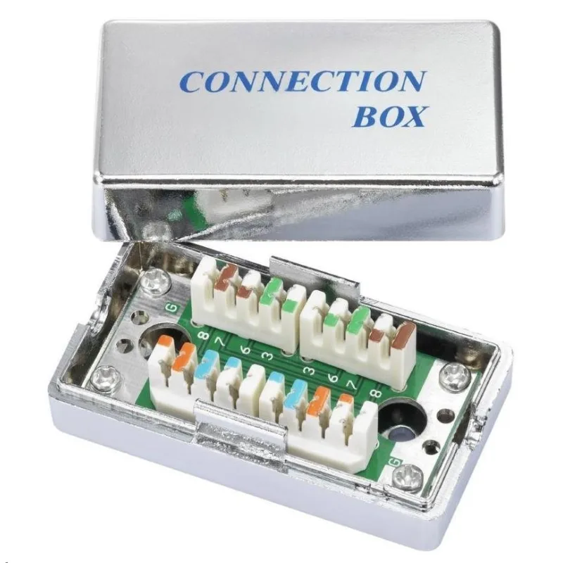 Spojovací box STP Cat5E narážecí, stříbrná SB-STP-C5E-SLR