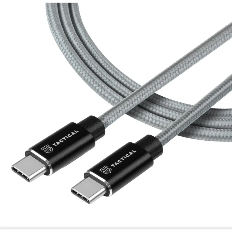 Tactical Fast Rope Aramid Cable USB-C/ USB-C 100W 20V/ 5A 2m Grey…