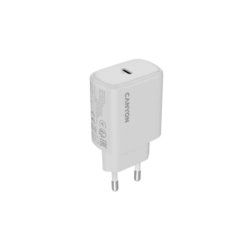 Canyon OnCharge 200, univerzálna nabíjačka do steny, 1x USB-C, PD 20W,…