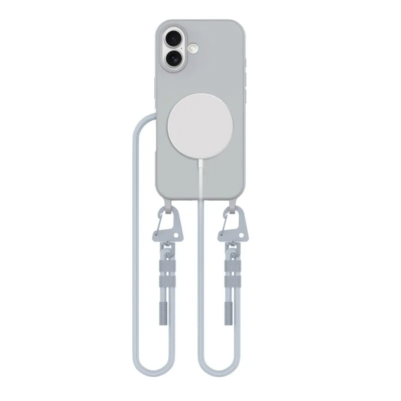 Puzdro MagSafe na iPhone 16 Tech-Protect MagNecklace – šedé