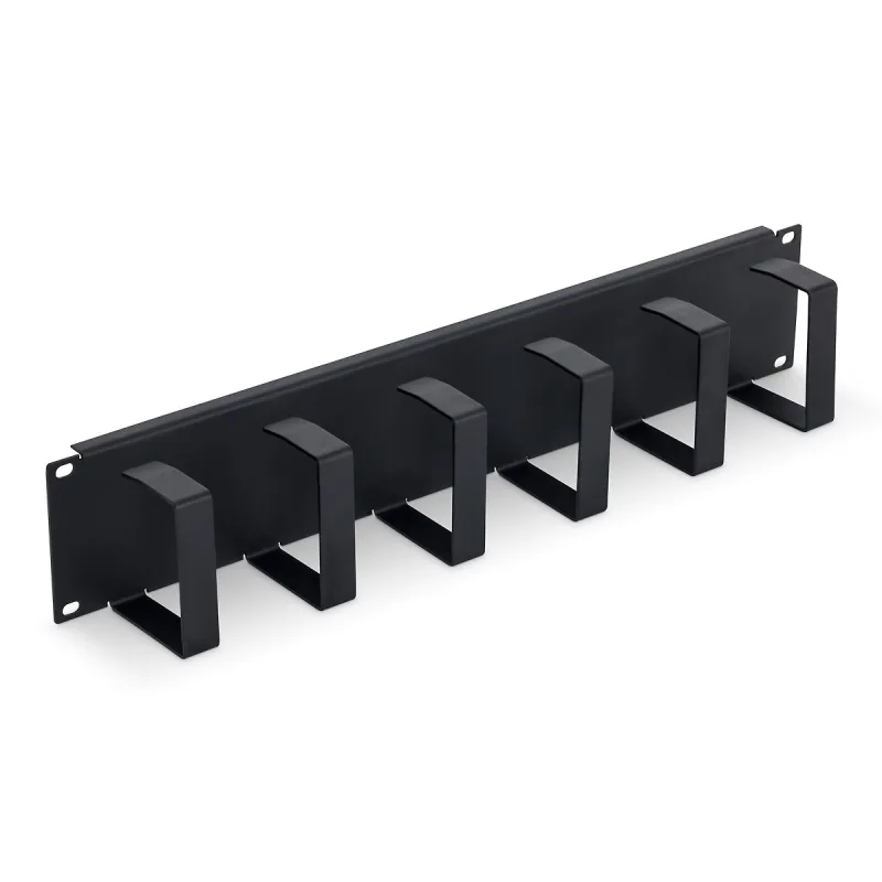 19" vyväzovací panel 2U 6x háčik 70x85mm čierny kov RAB-VP-X22-A1