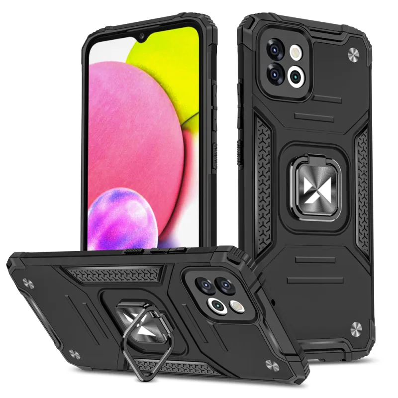 Puzdro Wozinsky Ring Armor pre Samsung Galaxy A03 pancierový kryt magnetický držiak prsteň čierny