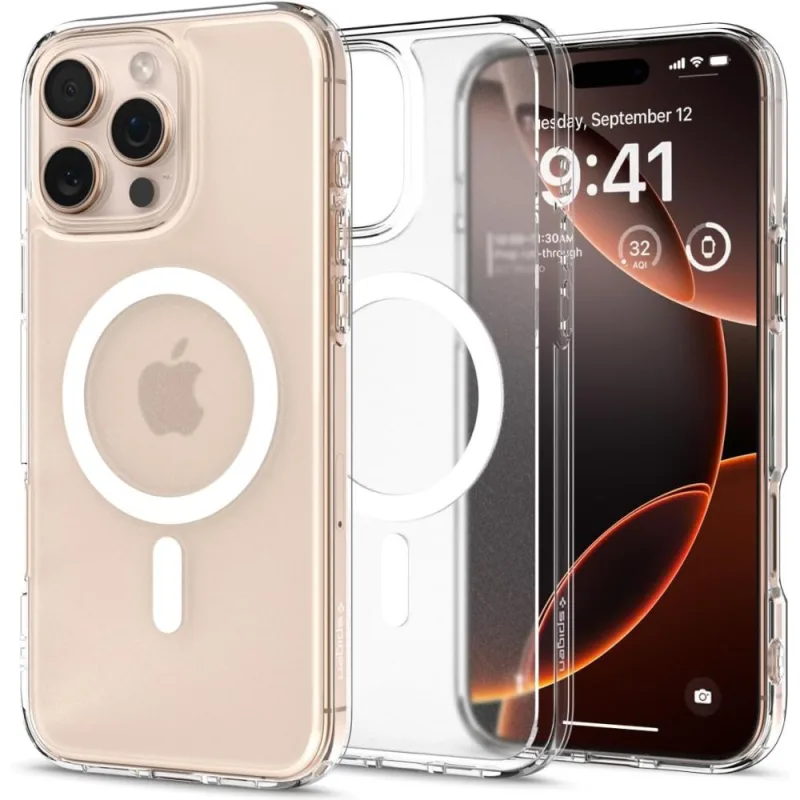 Puzdro Spigen Ultra Hybrid Mag Case s MagSafe pre iPhone 16 Pro – priehľadné