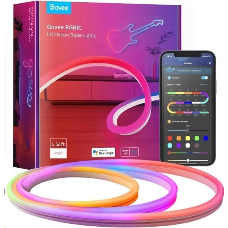 Govee Neon SMART ohebný LED pásek - RGBIC - 2m H61A1CD1