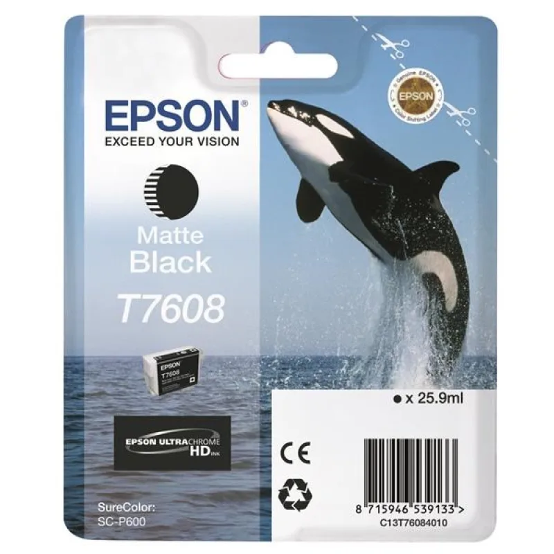 Čierny atrament EPSON ULTRACHROME HD "Scythe" - matná čierna - T7608…