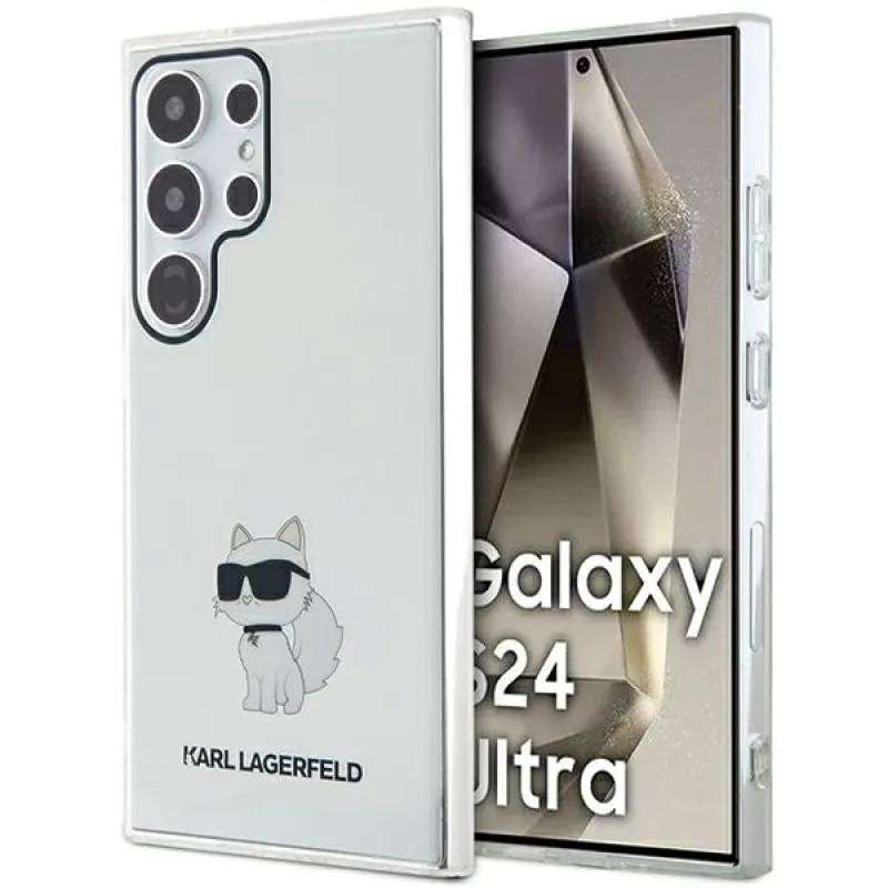 Puzdro Karl Lagerfeld IML Choupette pre Samsung Galaxy S24 Ultra - priehľadné