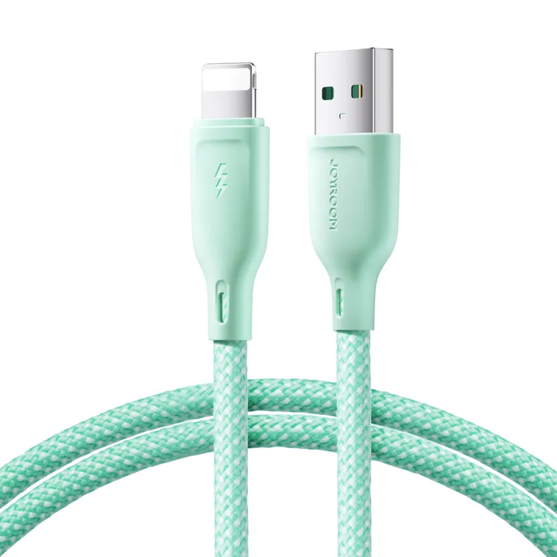 Joyroom Multi-Color Series S-A34 USB-A / Lightning 3A kábel 1m - zelený