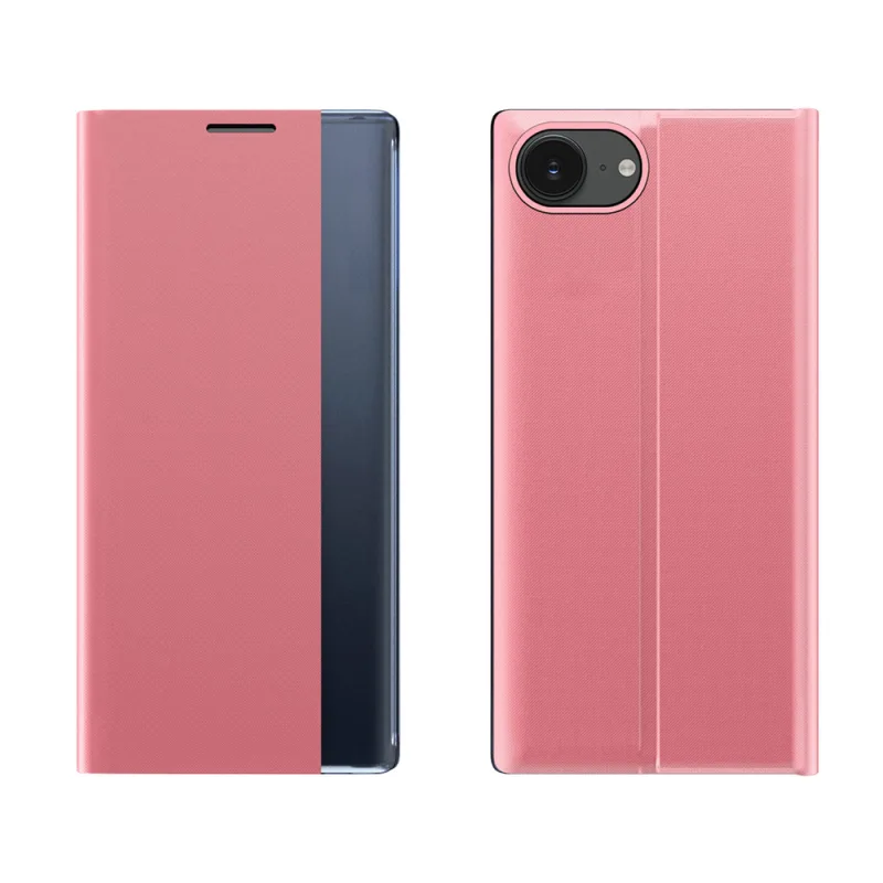 Nové puzdro na spanie iPhone 16e Flip Cover so stojanom – ružové