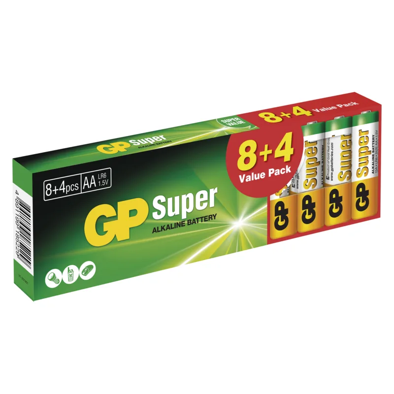 EMOS GP alkalická batéria SUPER AA (LR6) 8+4DB B1320T2