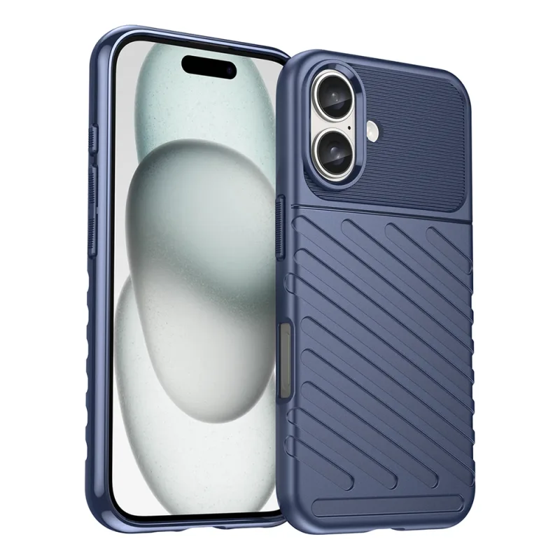 Silikónový obal Thunder Case pre iPhone 16 – modrý
