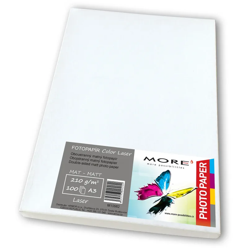 Fotopapier matný biely kompatibilný s A3; 210g/ m2;kompatibilný s laser…