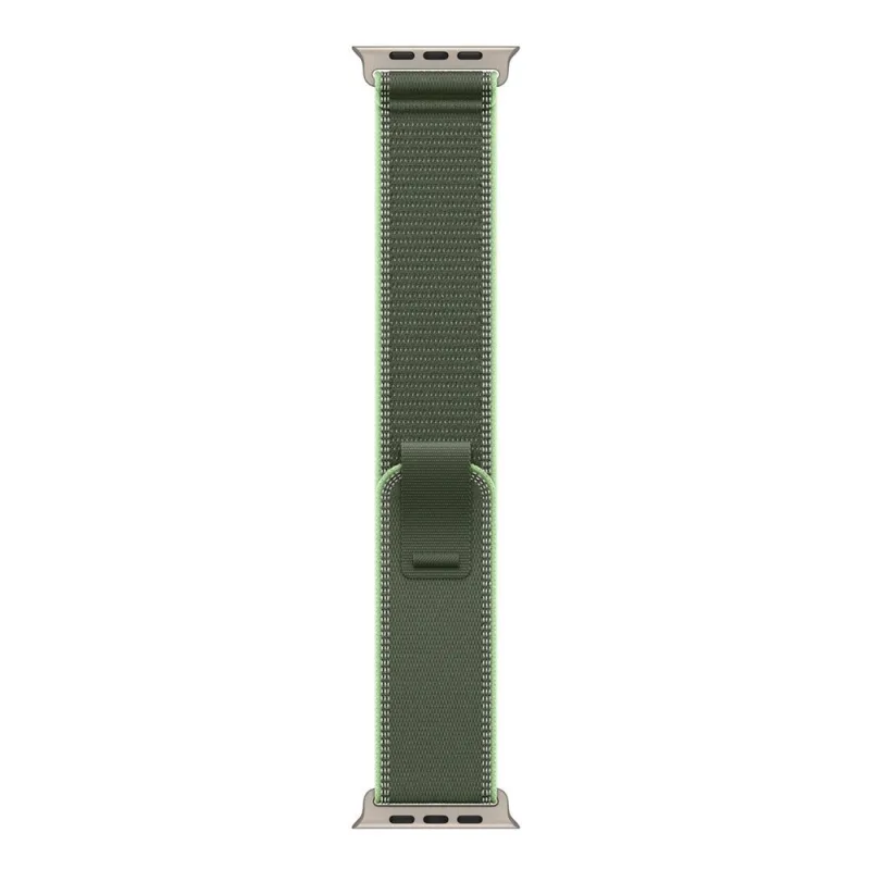Apple Watch 49mm Green/Neon Trail Loop - M/L - Natural Titanium Finish