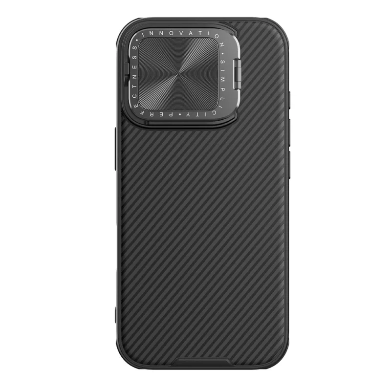 Puzdro Nillkin CamShield Prop pre iPhone 16 Pro s krytom fotoaparátu a stojanom – čierne
