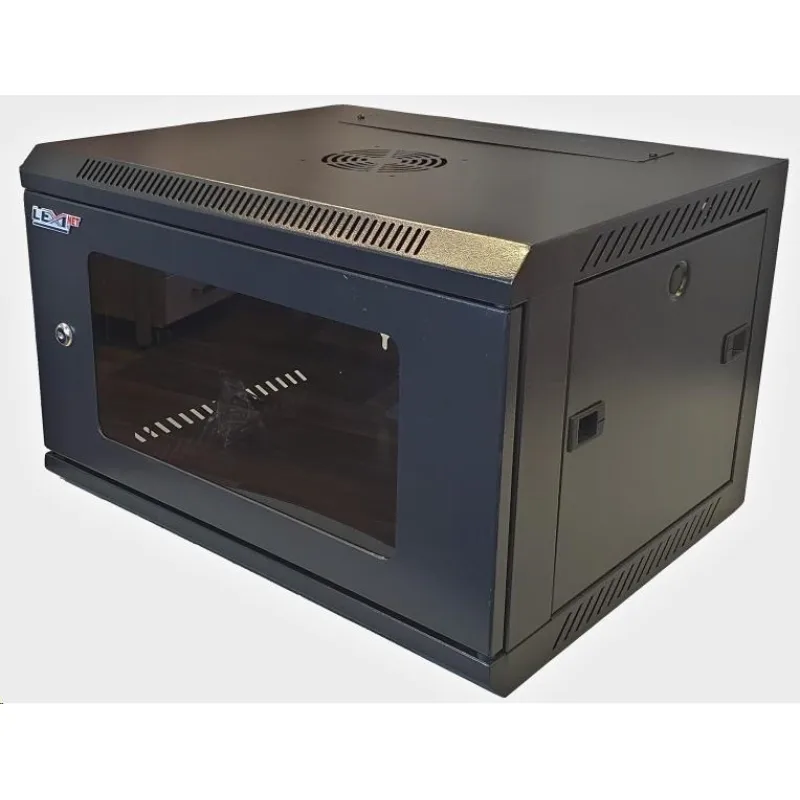 LEXI-Net 19" nástěnný rozvaděč 9U 600x450, nosnost 60 kg, skleněné…