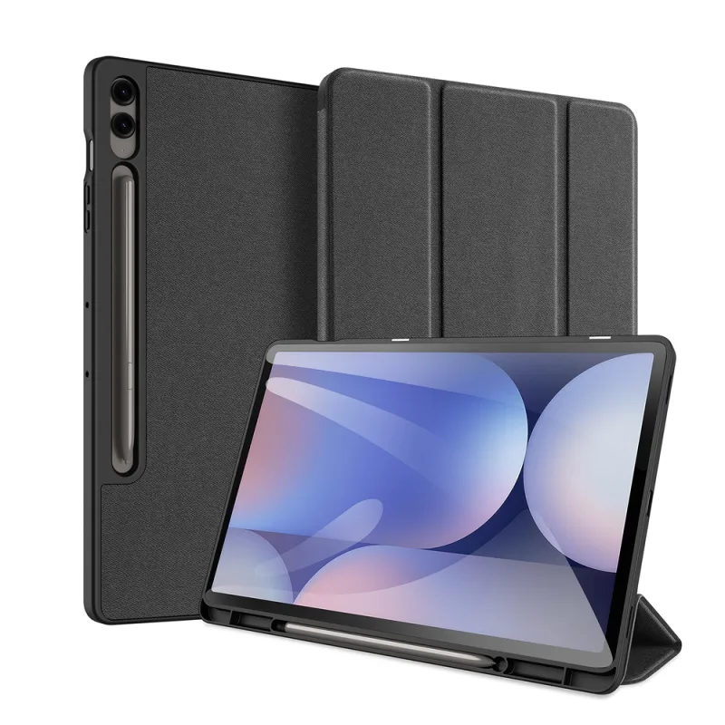 Dux Ducis Domo PU kožené puzdro so stojanom pre Samsung Tab S10+ / S9+ / S9 FE+ - čierne