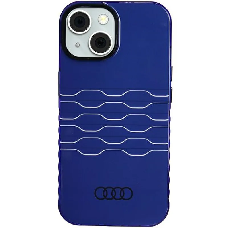 Puzdro Audi IML MagSafe pre iPhone 15 / 14 / 13 - modré