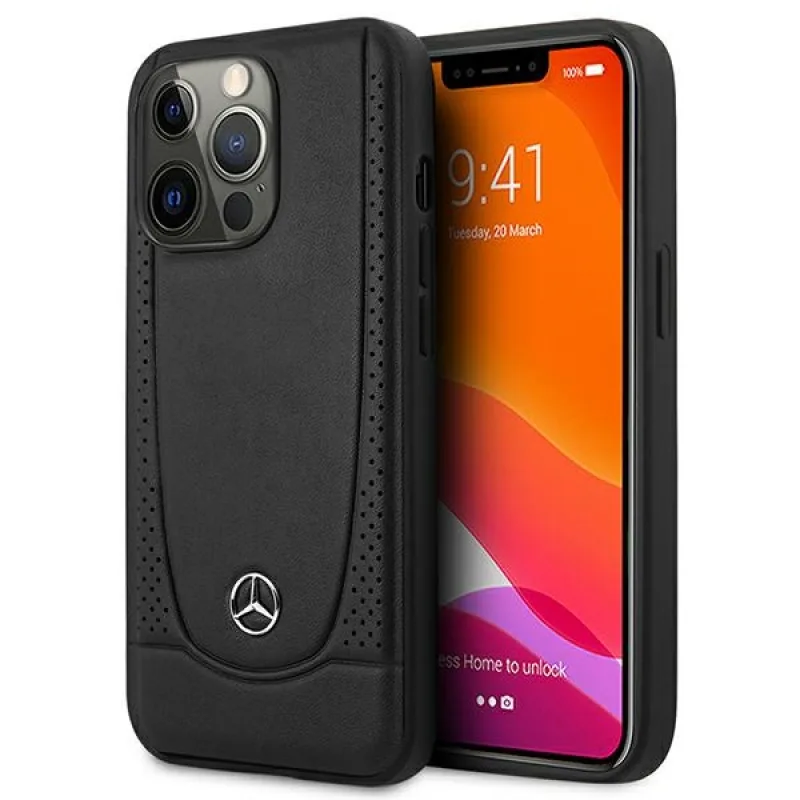 Mercedes MEHCP15XARMBK iPhone 15 Pro Max 6,7" čierne/čierne pevné puzdro Leather Urban