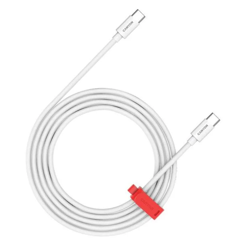 Canyon CC60AB20, 2 m kábel, USB-C / USB-C, 60 W, 480 Mbps, biely CND…