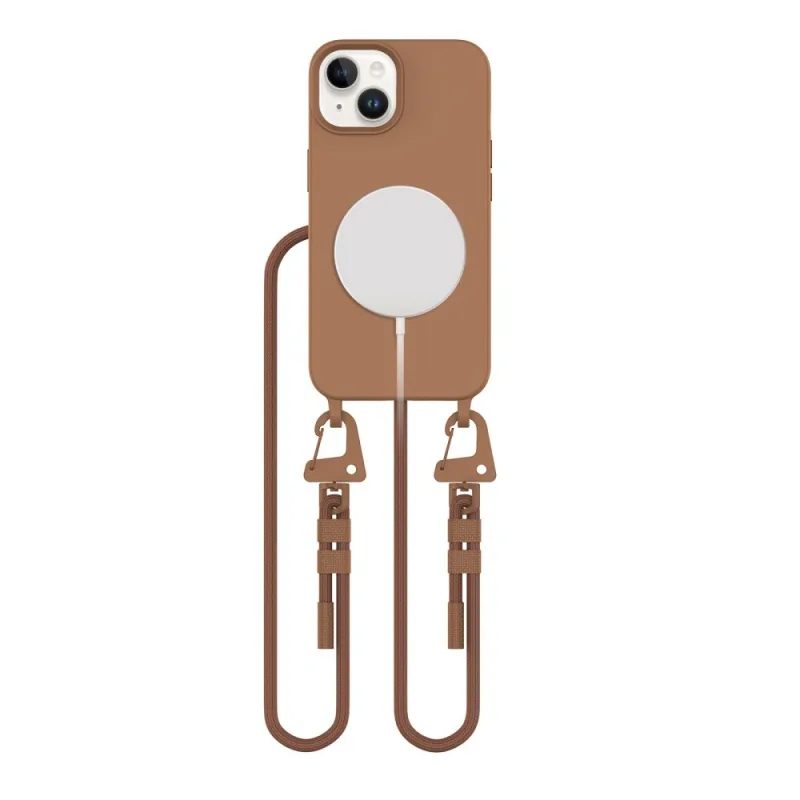 Puzdro Tech-Protect MagNecklace MagSafe iPhone 15 – hnedé