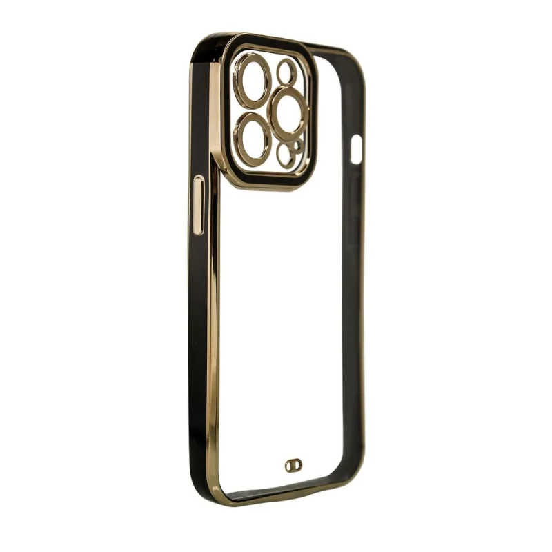Módne puzdro pre Samsung Galaxy A12 5G Gold Frame Gel Cover Black